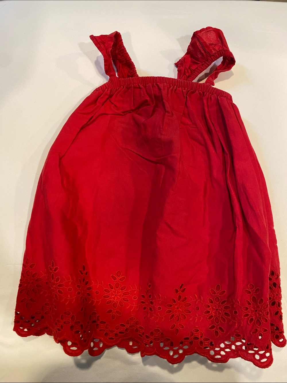 GAP Red Eyelet-Hem Sundress with Ruffle Straps